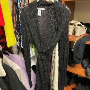 DVF metallic wrap overlay sweater size L